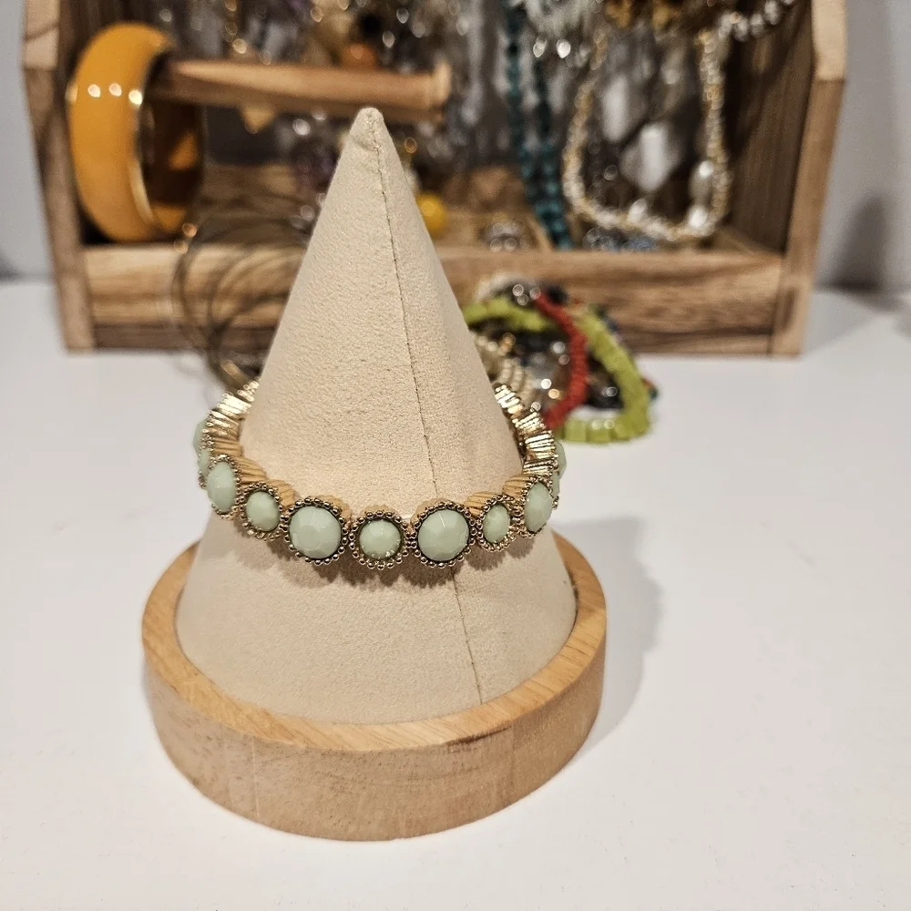 Gold and Mint Green Bracelet Stetchy Women's Jewelry Accessories